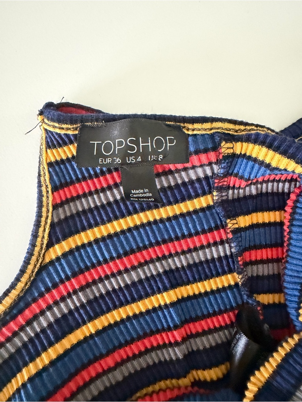 Topshop Multicolor Striped Ribbed cropped Tank - Picture 3 of 3